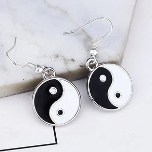 🎉 New Yin Yang Silver Plated Dangle Earrings